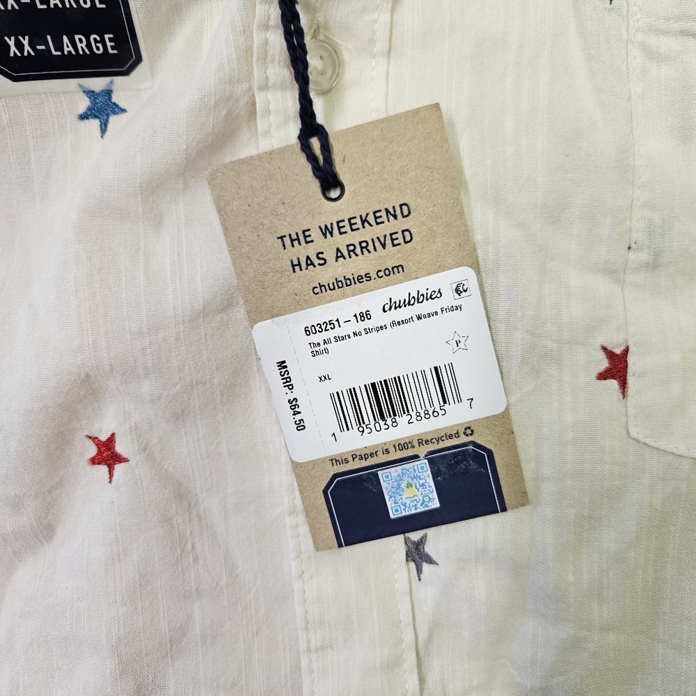 Chubbies The All Stars No Stripes Resort Weave Friday Shirt Men's Size XXLarge - Picture 7 of 9